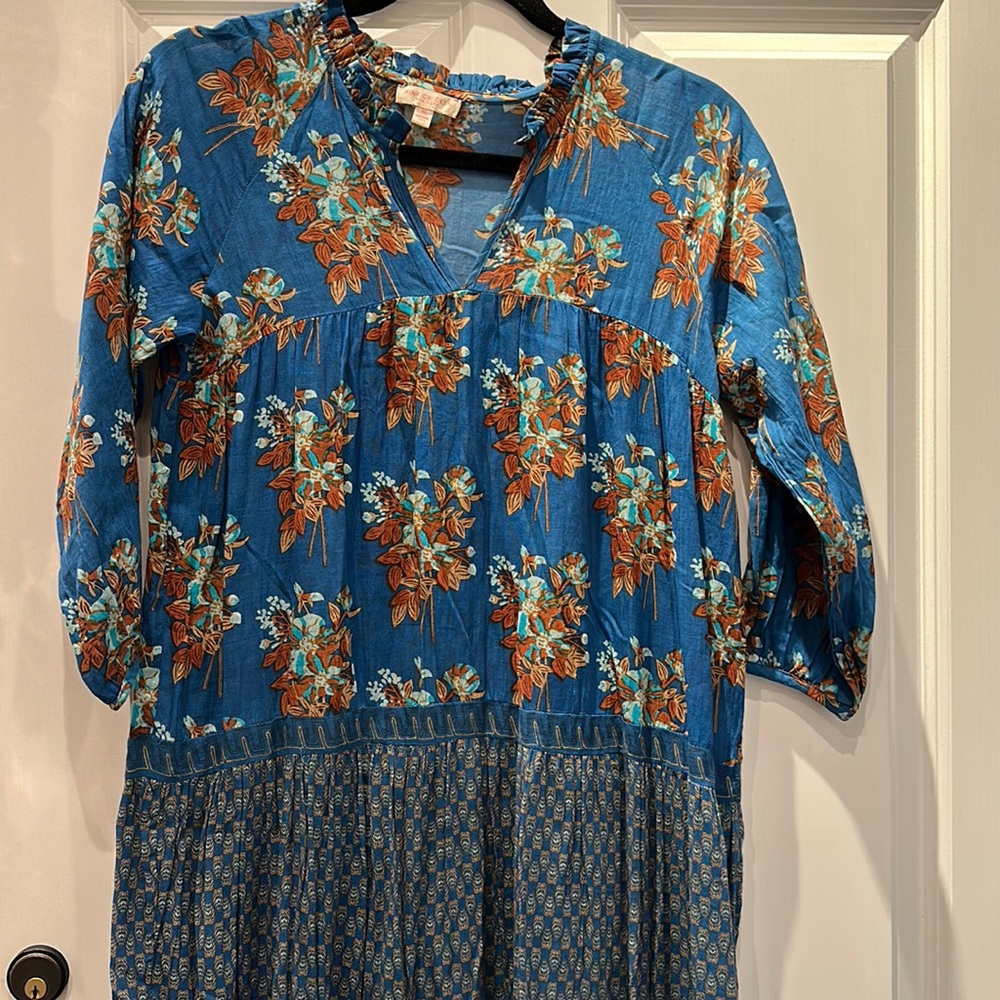 Pink chicken maxi dress